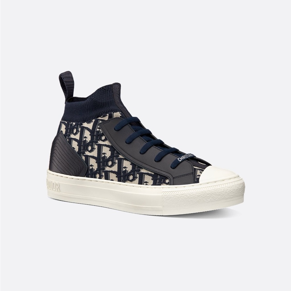 Christian Dior Walk'n'Dior Deep Blue Oblique Technical Mesh High Top Sneakers